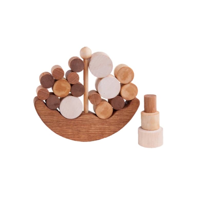 PoppyBabyCo Houten Schip Balancerend Speelgoed