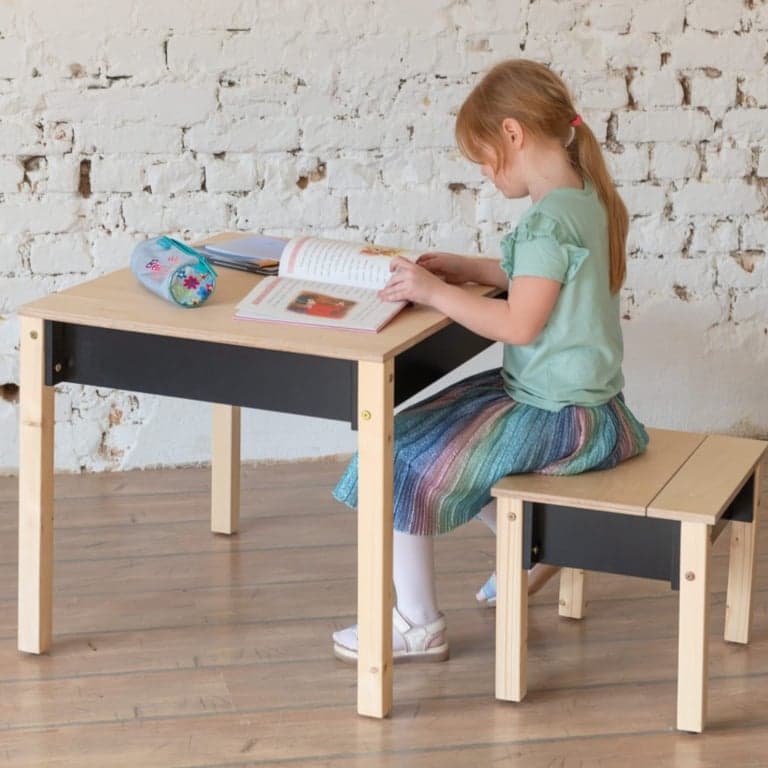 Family SCL Ruimtebesparende Opbergtafel- en Stoelenset Zwart