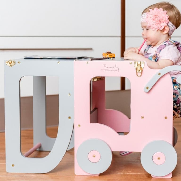 Family SCL Trolley Leertoren Roze/Grijs