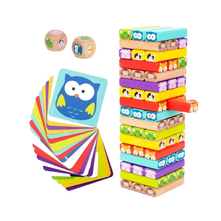 Nene Toys Houten Blokken Stapelspel Dieren