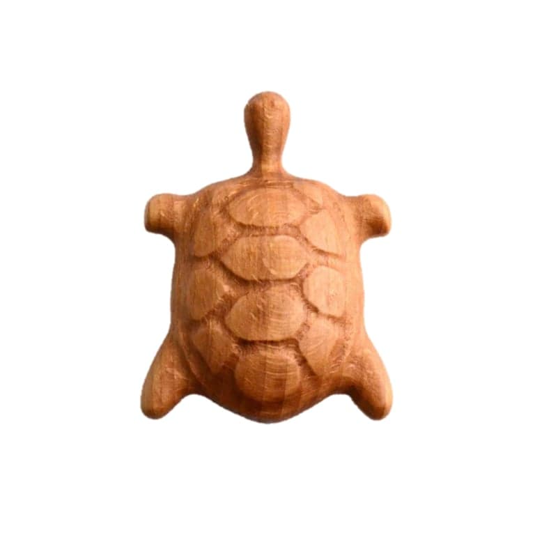 PoppyBabyCo Organisch Houten Rammelaar Speelgoed Schildpad