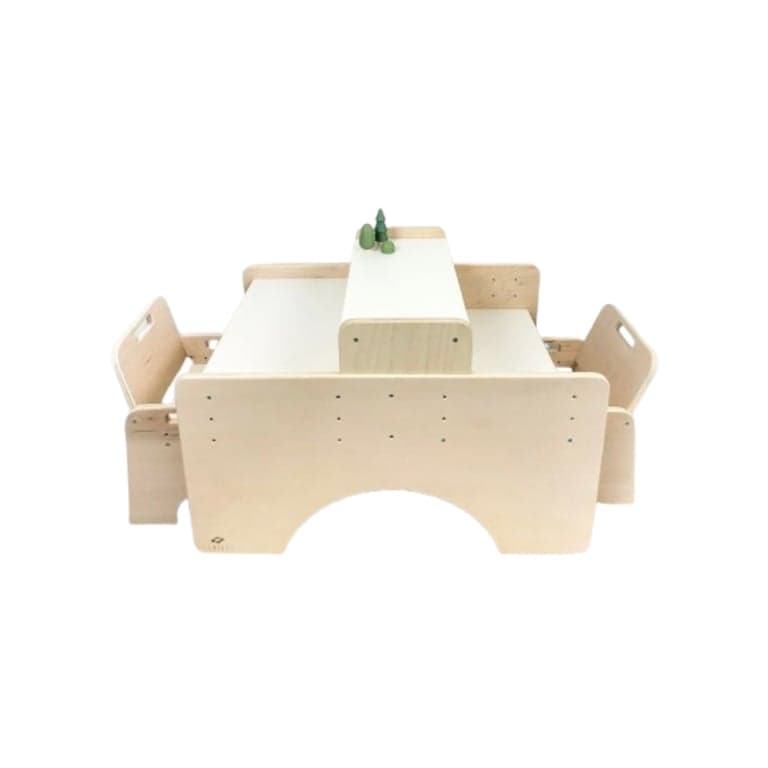 Sapiens Child Verstelbare Tafel & Stoel Set 2 Grote Stoelen Esdoorn
