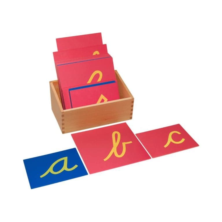 Kid Advance Montessori Schuurpapieren Letters Kleine Cursief Met Doosje