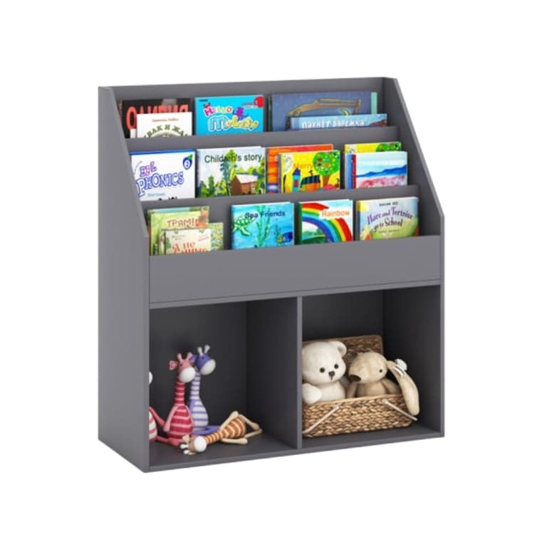 Costway Kids Houten Boekenplank Grijs