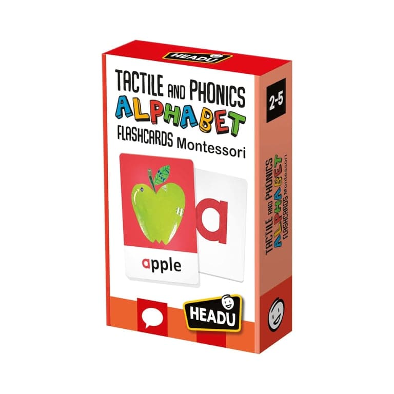 Headu Montessori Tactiel en Fonics Alfabet Flash Cards (Engelstalig)