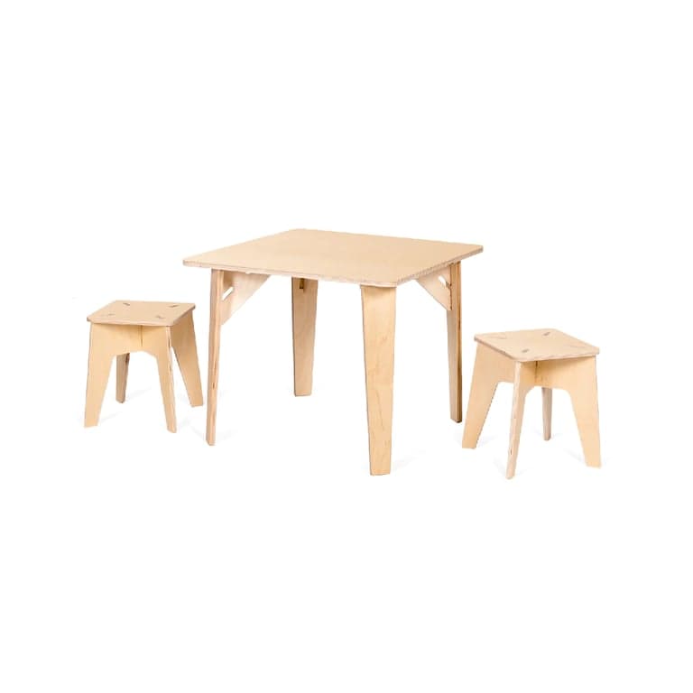 Sprout Kids Houten Kindertafel en Krukjes Afgewerkt Berken