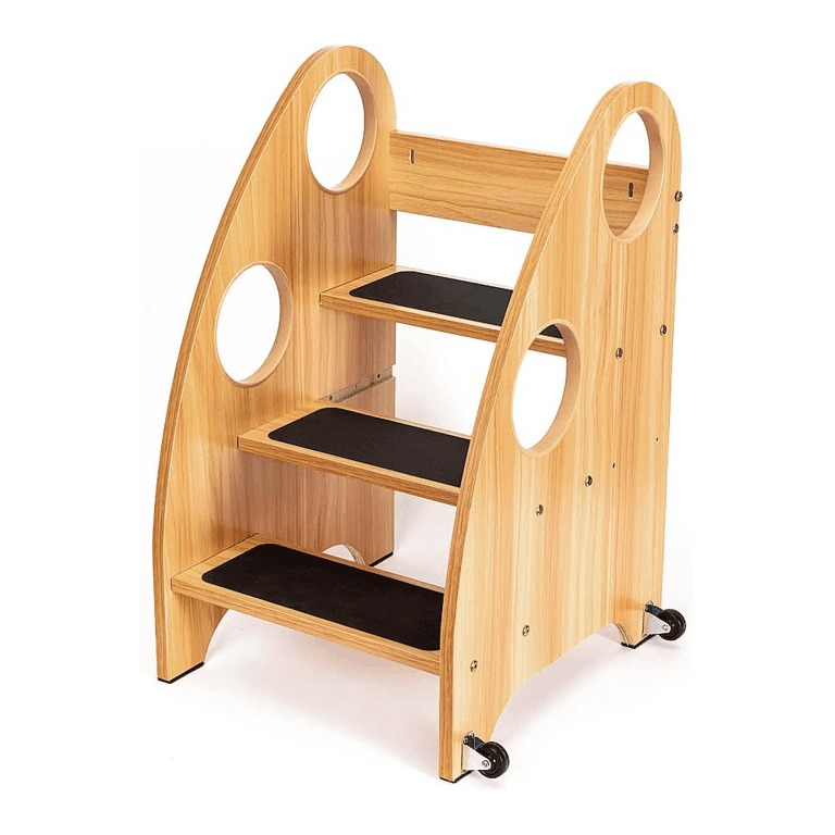 StrongTek Houten Opstapkruk Met Handgrepen