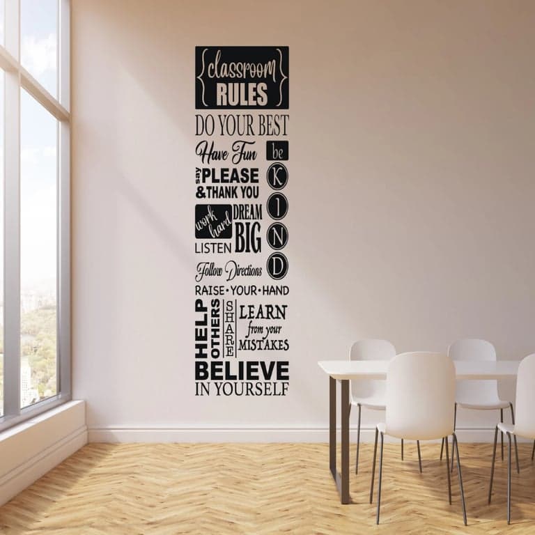 Custom Expression Designs Verwijderbaar Klaslokaal Wanddecor Zwart 45,7 x 132 cm