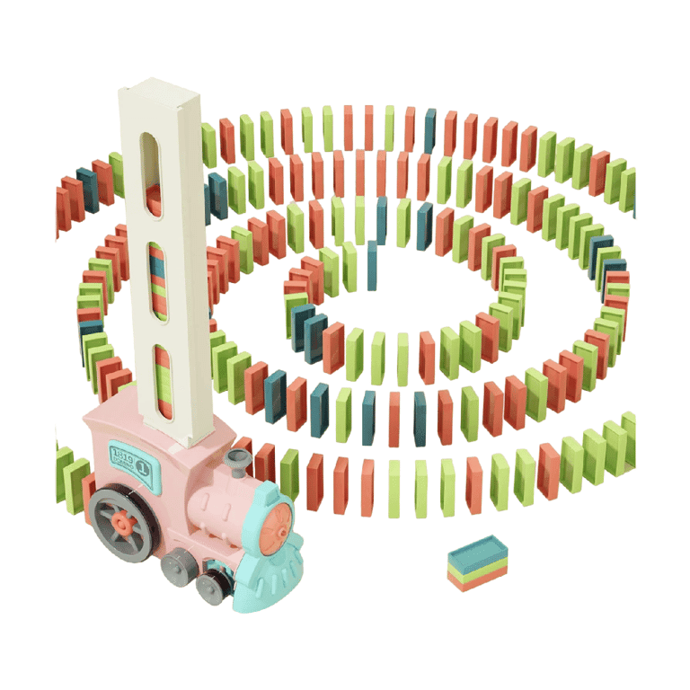 Prephy Domino Spel met Trein 180 Stuks Sakura Roze