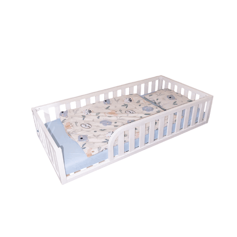 MandreleKids Vloerbed Wit met Vierkante Buitenhoeken Twijfelaar 140 x 200