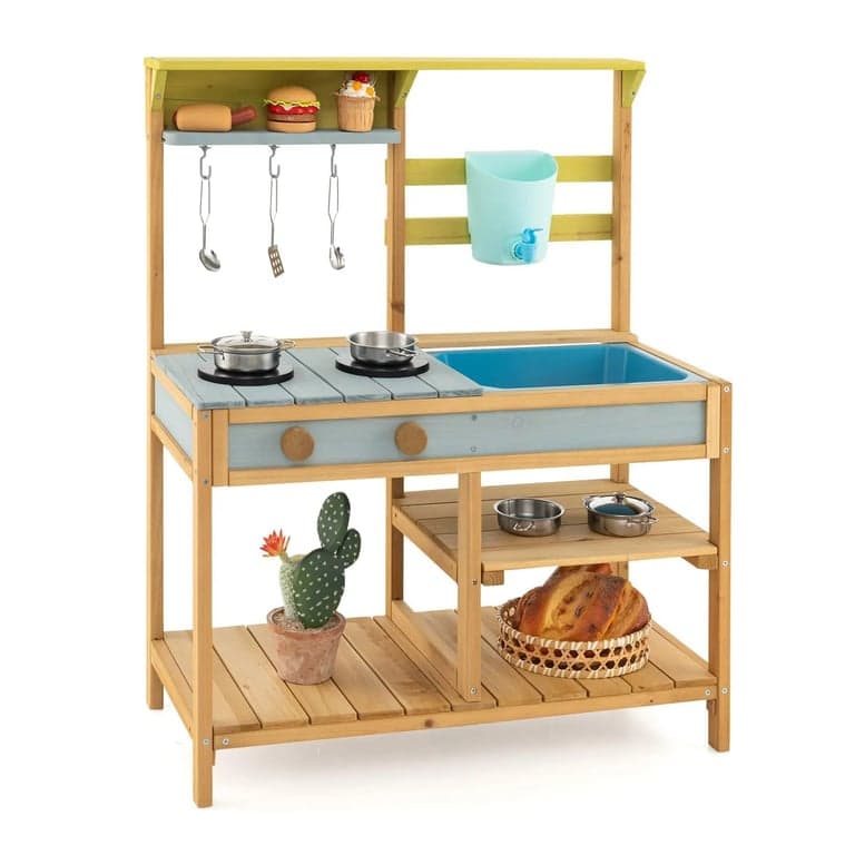 Costzon Modderkeuken met Afneembare Gootsteen, Waterbak & Kraan Blauw