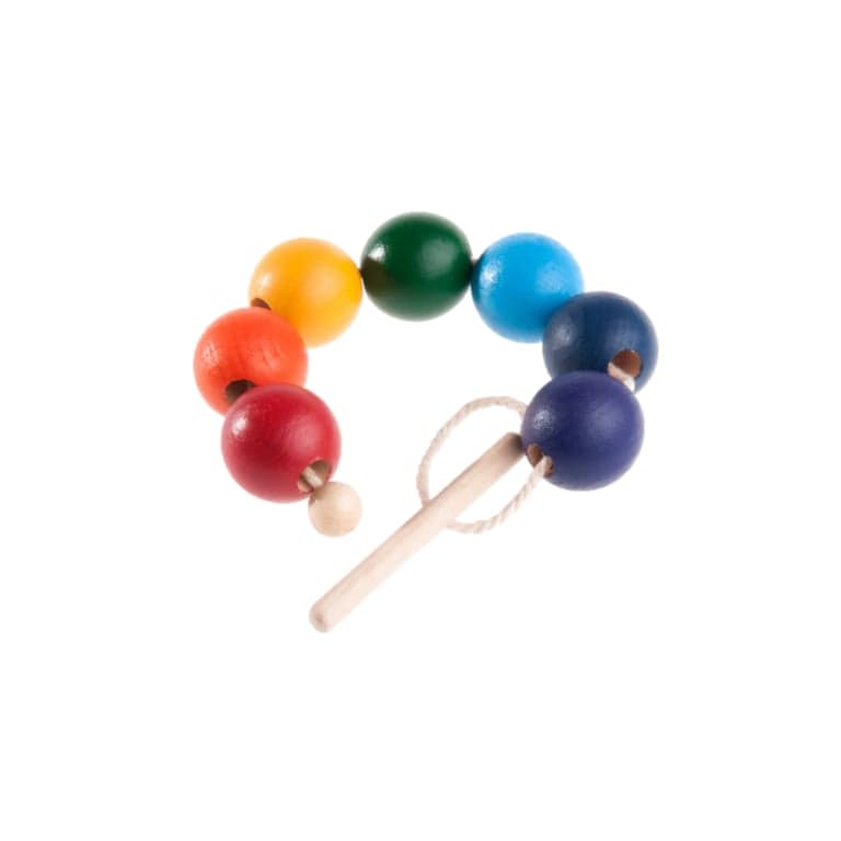PoppyBabyCo Regenboog Houten Kralen Veter Speelgoed
