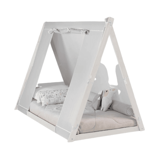 P'kolino Vloerbed Grijze Tent Met Wit Frame