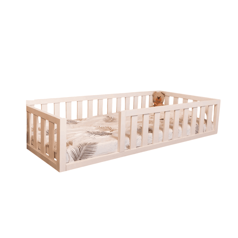 MandreleKids Vloerbed Wit met Vierkante Buitenhoeken Zonder Deur Twijfelaar 140 x 200
