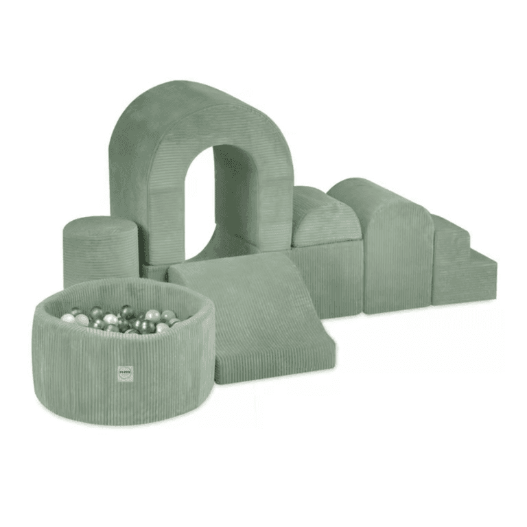 Plush Nest Corduroy Kasteel Zachte Speelset Met Ballenbad Groen