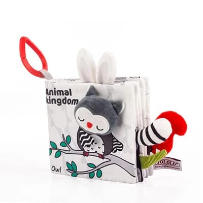 Baby Stork Zacht Knisper Boek met Pluche Speelgoed Staarten Uil