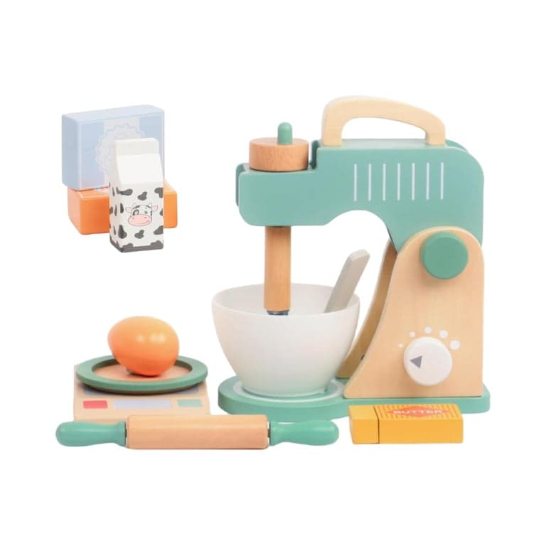 MIKNEKE Houten Koekjes Bak Mixer Speelgoed Set