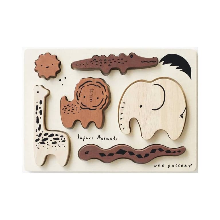Wee Gallery Houten Dienblad Puzzel Safari Dieren