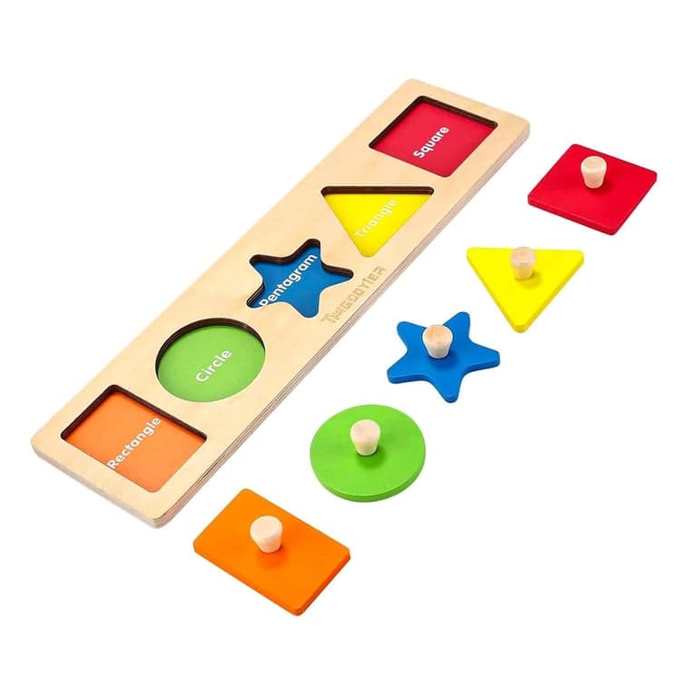 QODOFLR Vormenpuzzel met Pinnetjes Eerste Vormen Jumbo