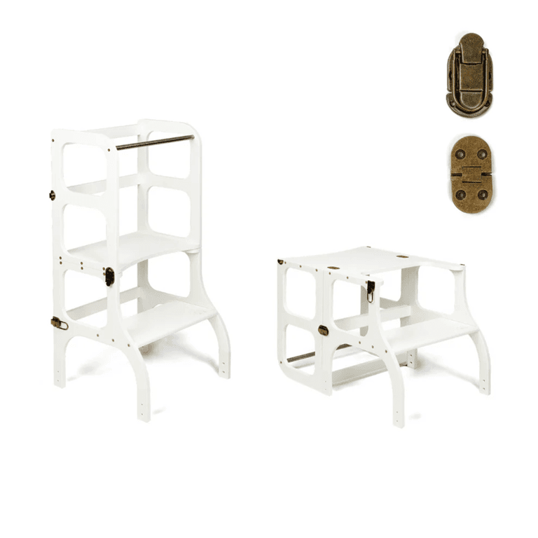 Ette Tete Leertoren Tafel Staan en Zitten Wit Met Brass Sluiting