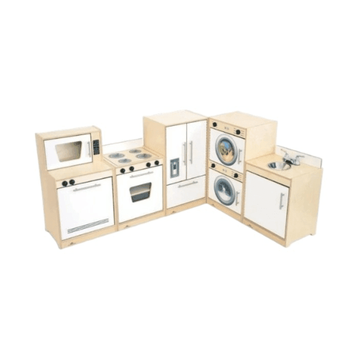 Whitney Brothers Modern White Wooden Kitchen Set