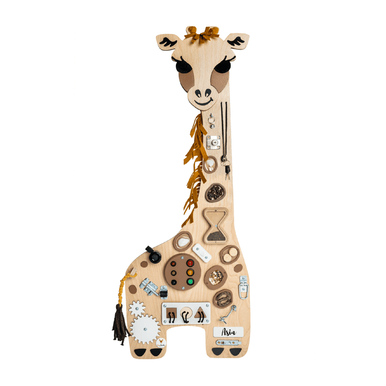 Foxy Family Giraffe Activiteitenbord Met Naam Niet Vrijstaand