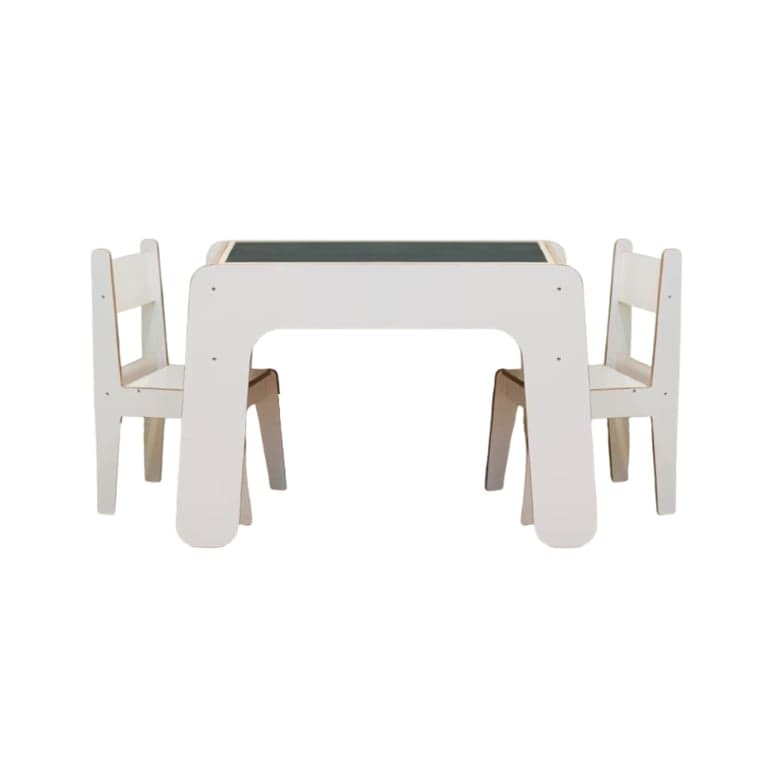 Wild Kids Activiteitentafel met Omkeerbaar Schoolbordblad en 2 Stoelen