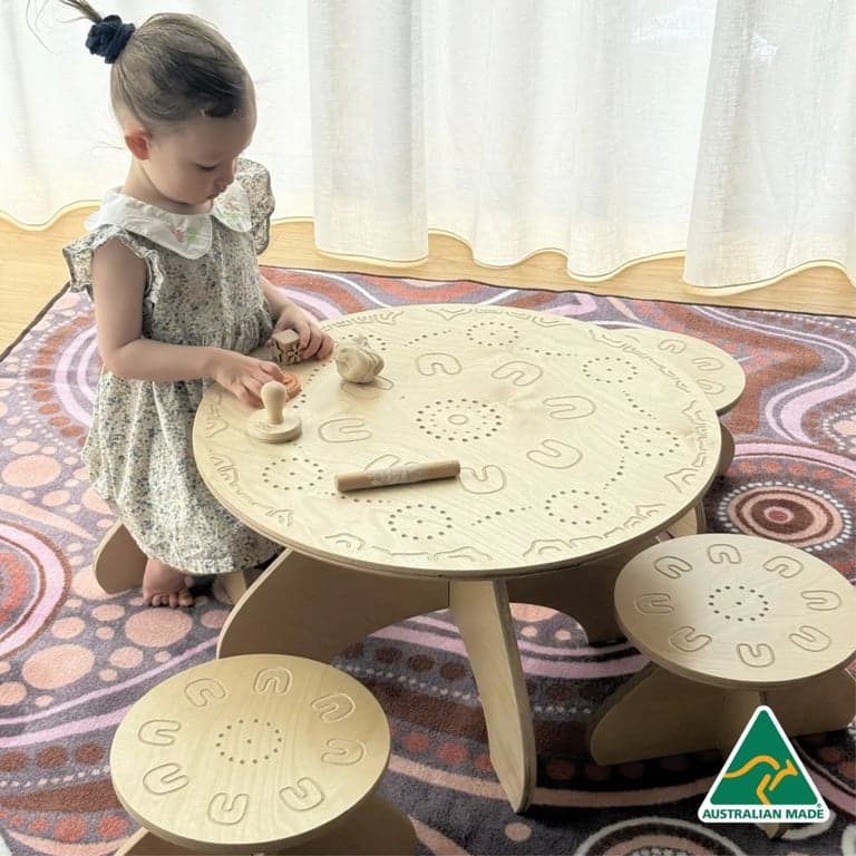 Education National Yarning Circle Tafel Alleen Gouden Pijn Peuterkind