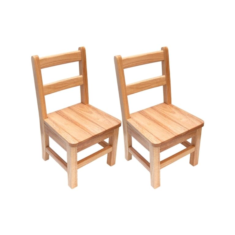 Alison's Montessori Massief Rubber-Houten Klasstoelen 25,4 cm Hoog 2 Stuks