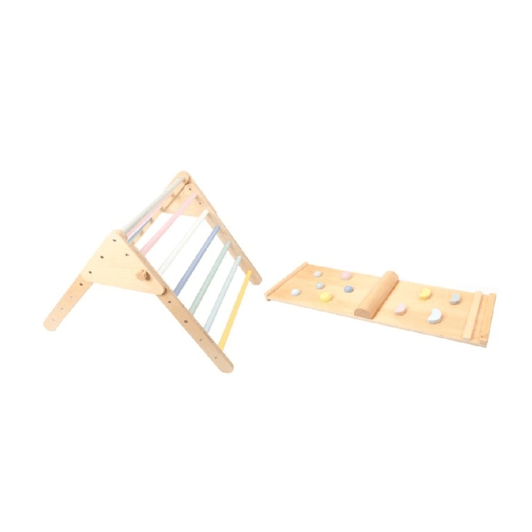 Elis Design Pikler Driehoek met Klimwand Pastel
