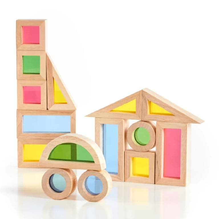 Guidecraft 20 Piece Jr. Rainbow Blocks