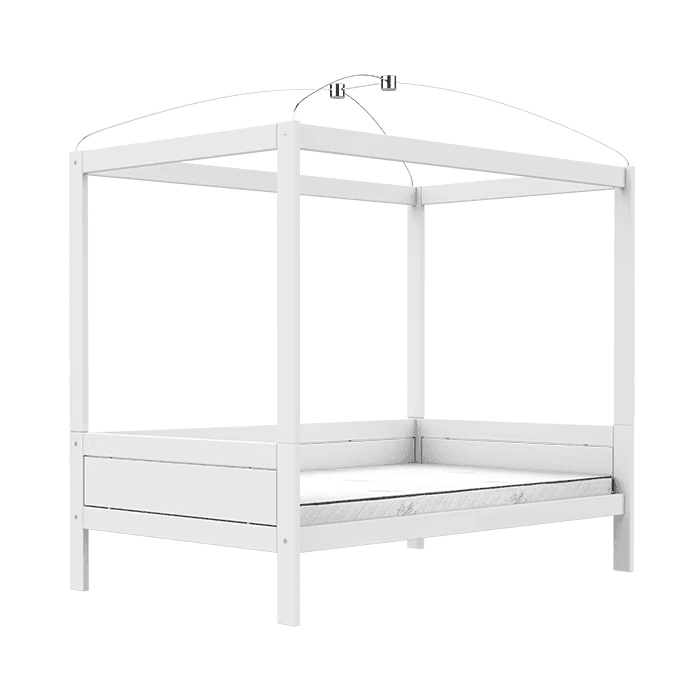 LIFETIME Kidsroom Vier Hemelbed 120 x 200 cm Wit Deluxe
