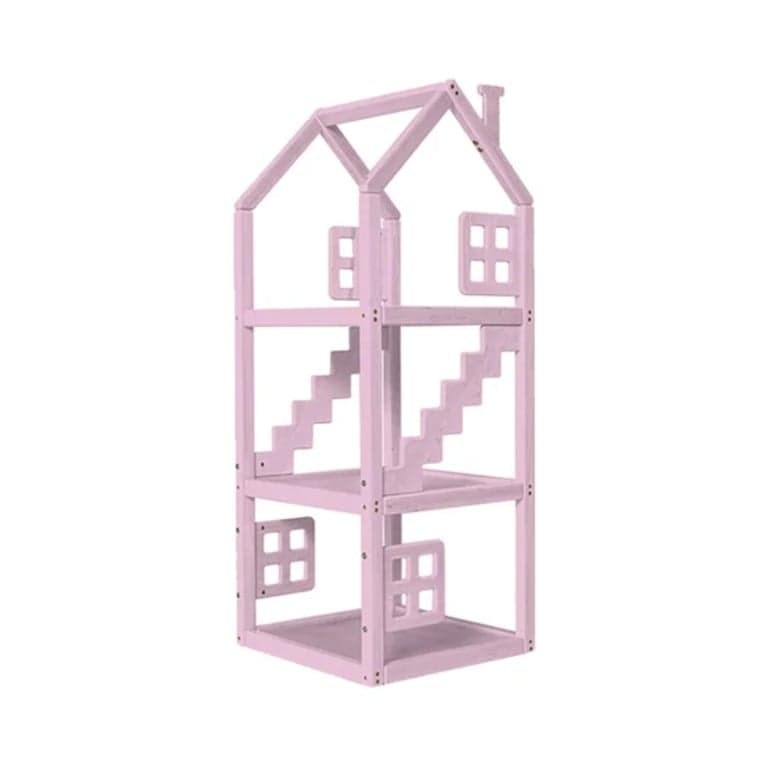 BusyWood Houten Huisplank met Ramen Roze