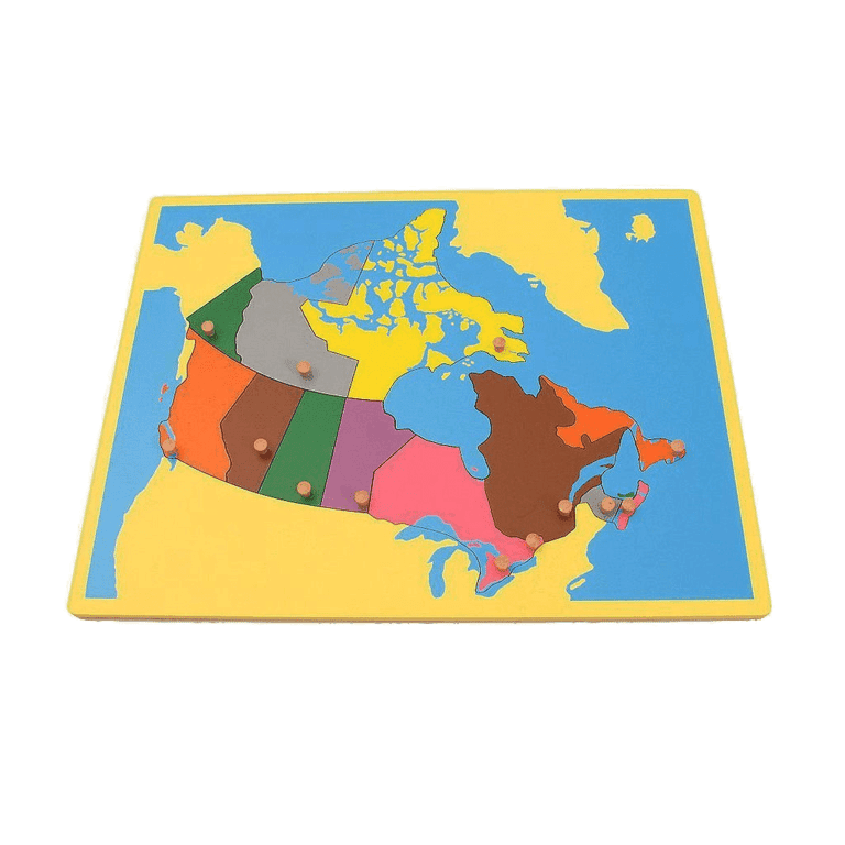 Pink Montessori Klein Bord Wereldkaart van Canada