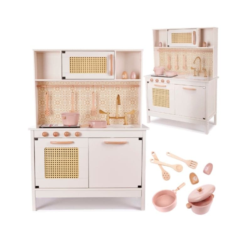 Ikonka Speelkeuken Retro Met Accessoires Boho Roze