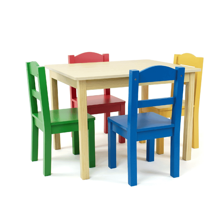Humble Crew Tot Tutors Tafel en Stoel Set Natuurlijk/Primair