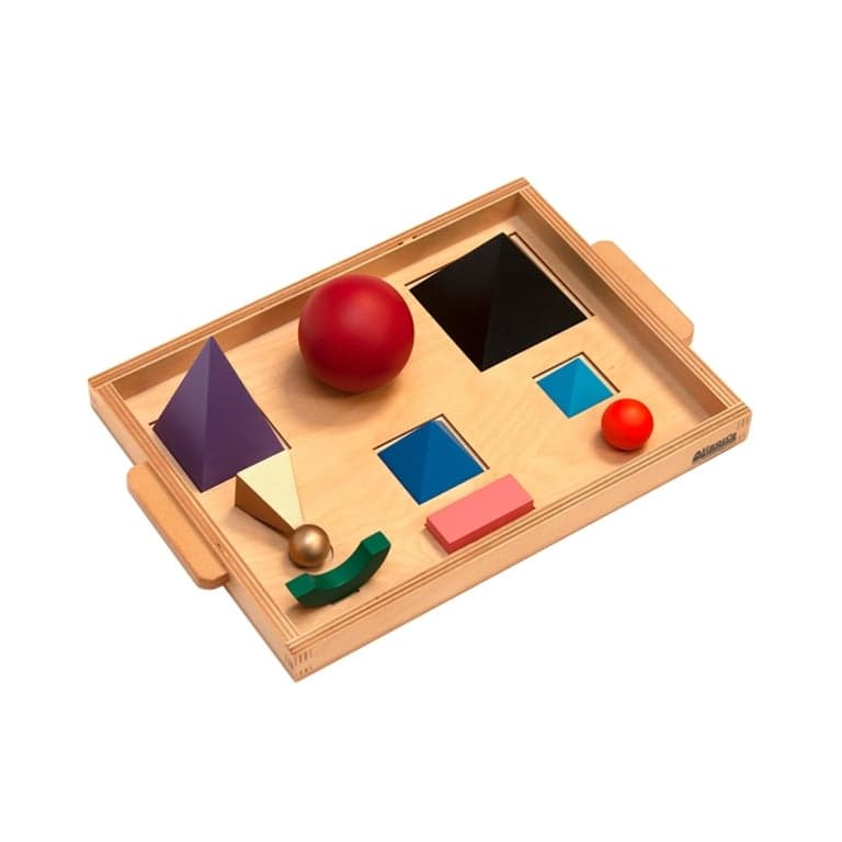 Alison's Montessori Grammatica Symbolen Solids Met Basis Premium Kwaliteit