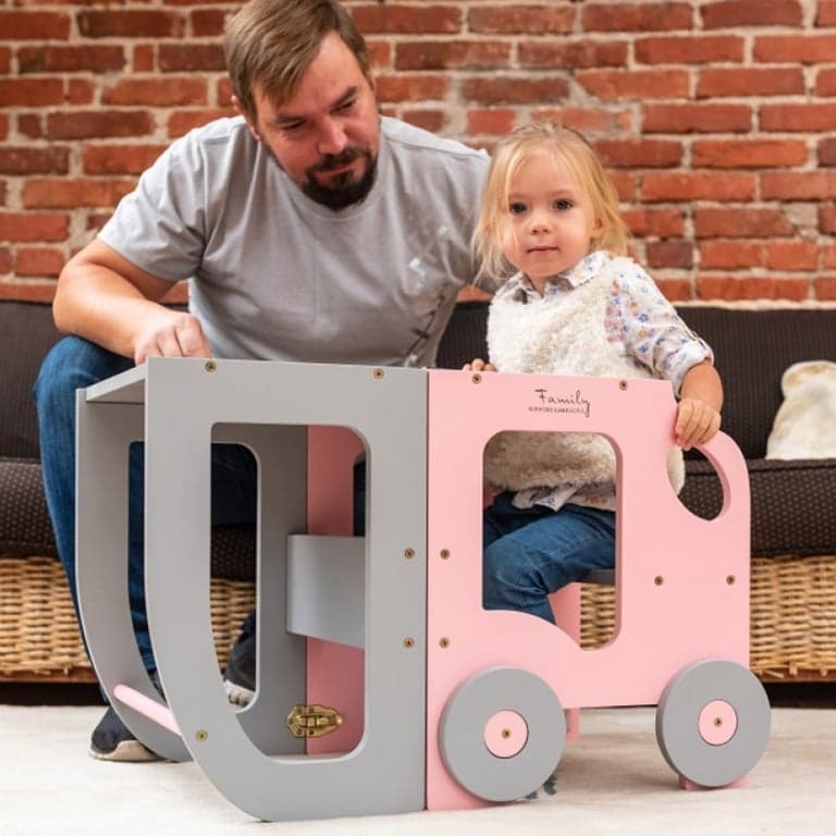 Family SCL Auto Leertoren Roze Grijs