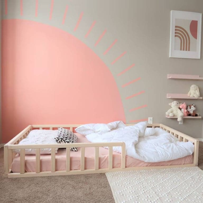 Bash & Timber Vloerbed met Relingen 30,48 cm Queensize
