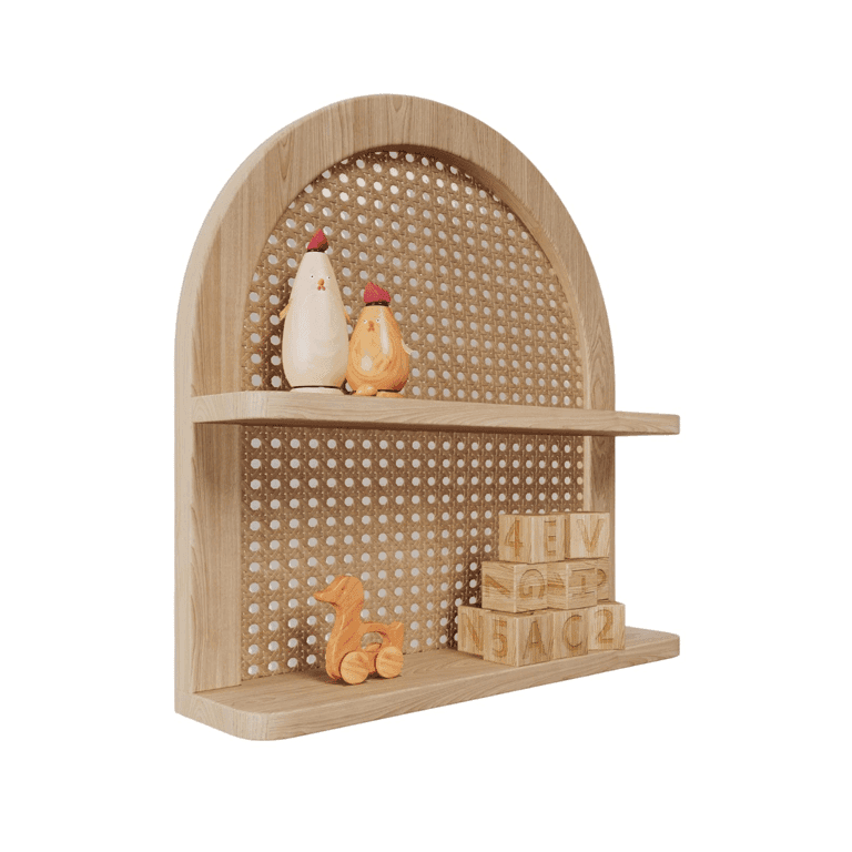 Ecowillon 2-Laags Boogvormige Rotan Wandplank
