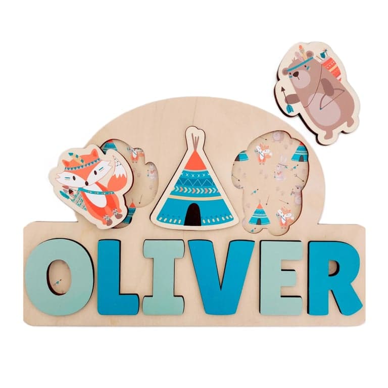 Vellamaes Houten Naampuzzel 5 Letters Bos