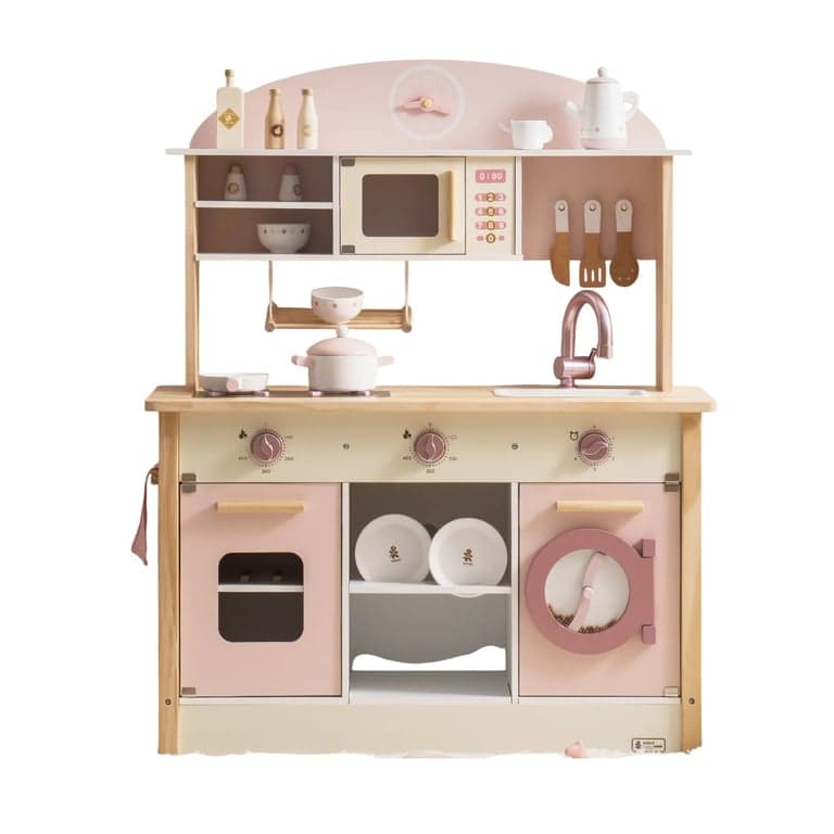 Robud Houten Speelkeuken met Realistische Accessoires Roze