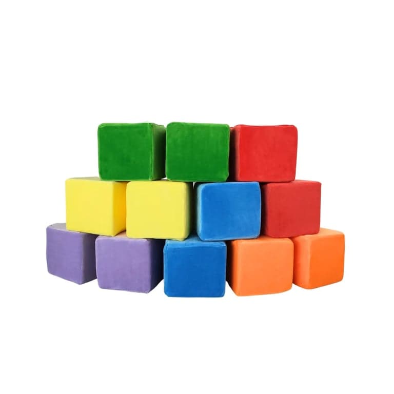 Wonder Space Pluche Schuimblokken Vierkant Regenboog