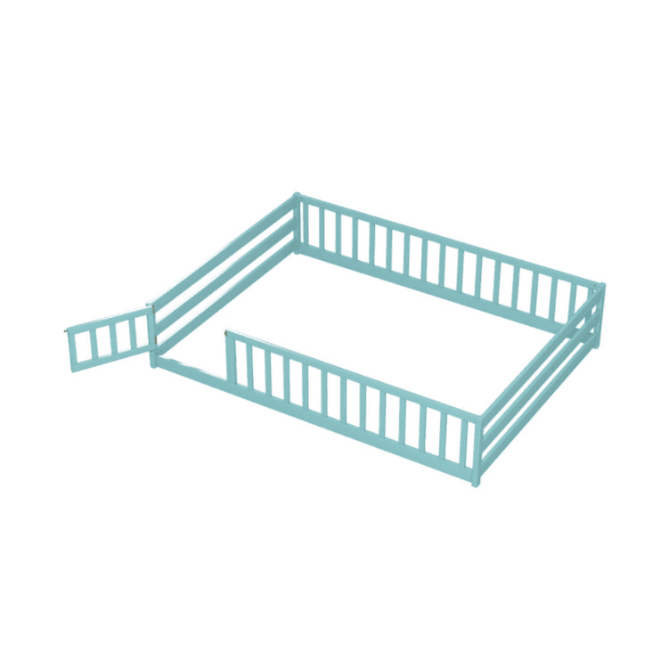 Costway Tweepersoons Vloerbed met Reling Donker Groen