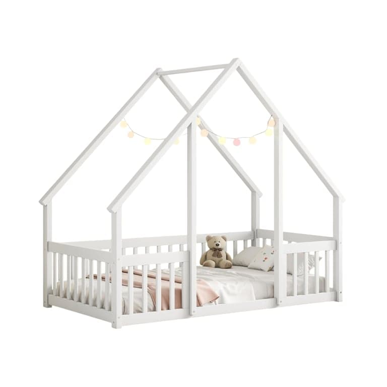 Bellemave Twin Vloerbed Met Hekken Wit