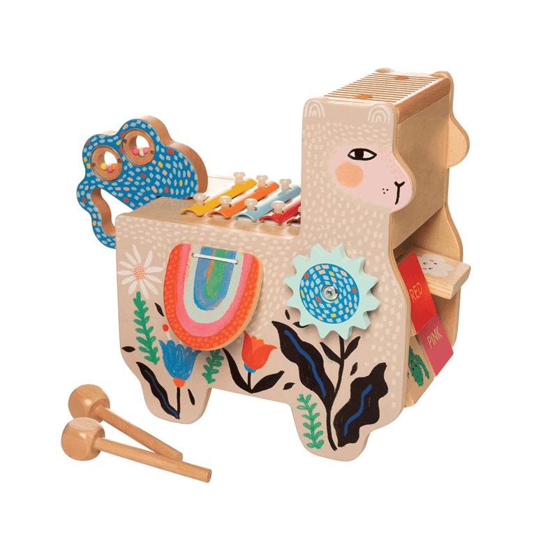 Manhattan Toy Muzikale Lama Houten Instrument Met Trommels en Percussie