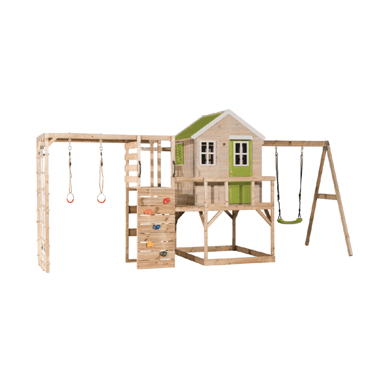 Wendi Toys My Lodge Schommelset met Platform, Enkele Schommel en Gymbevestiging Limoen