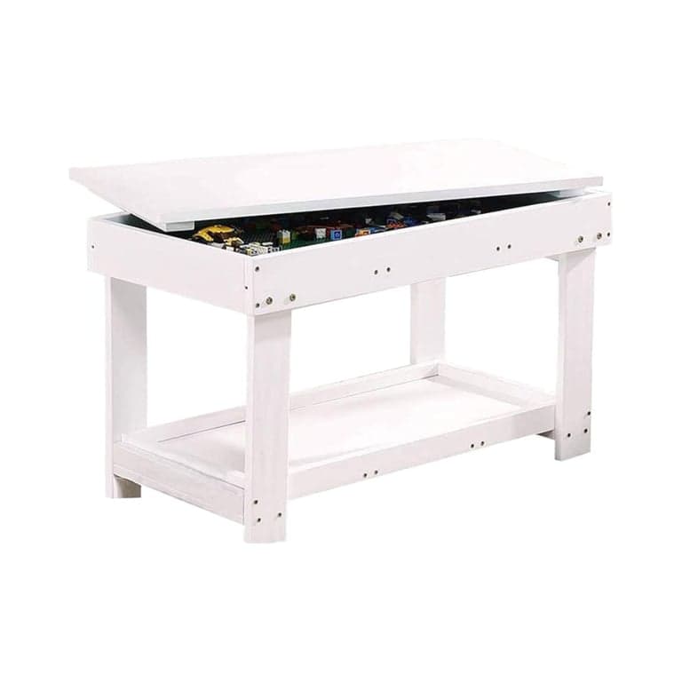 YouHi Kids Activiteitentafel met Bord en Opbergruimte Voor Stenen Wit