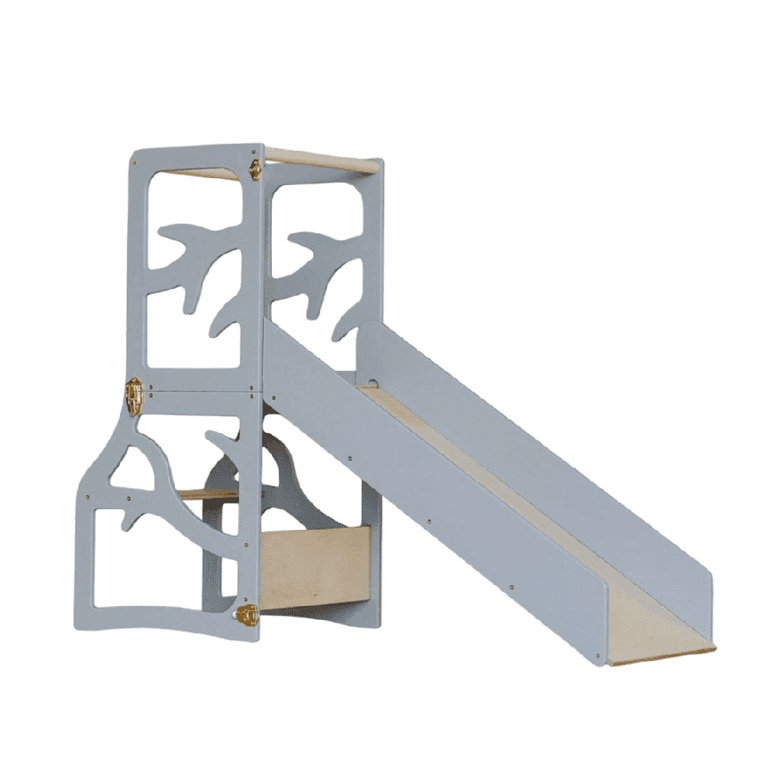 Weco 3-in-1 Keukentoren met Boomdesign en Glijbaan Grijs
