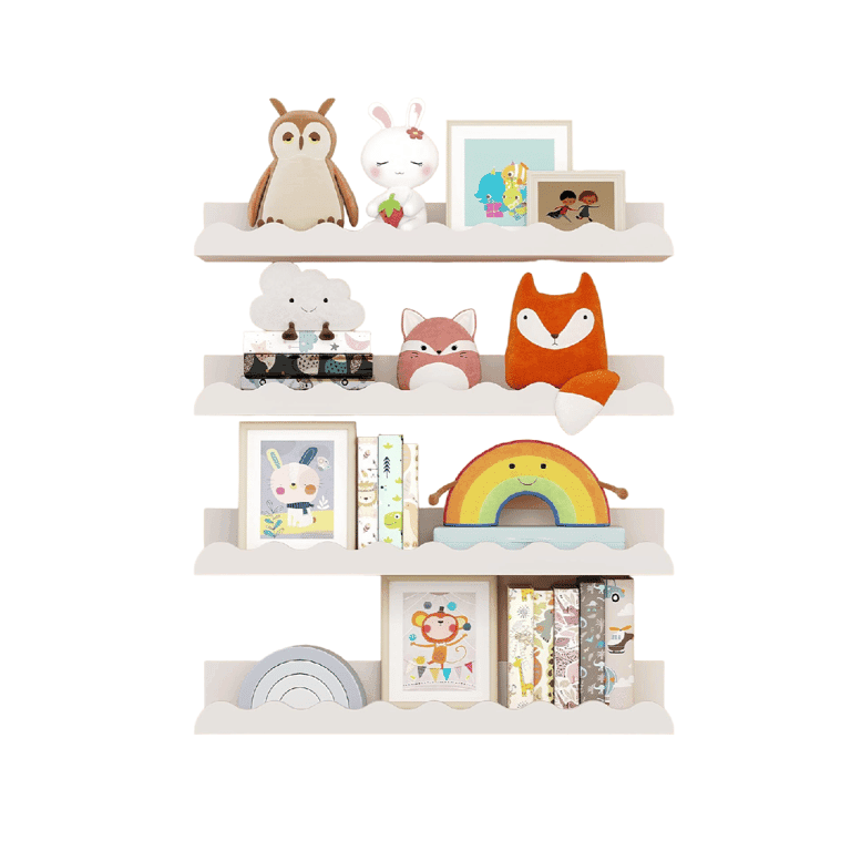 Seocry Wandplanken Set van 4 Wit